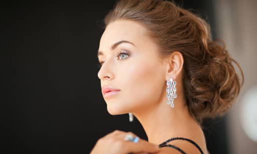 Visací náušnice s diamanty