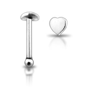 Šperky4U Stříbrný piercing do nosu - srdíčko - N01009