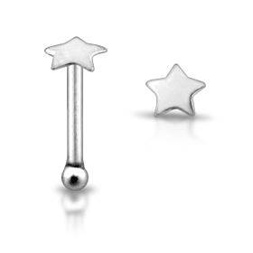 Stříbrný piercing do nosu - hvězda