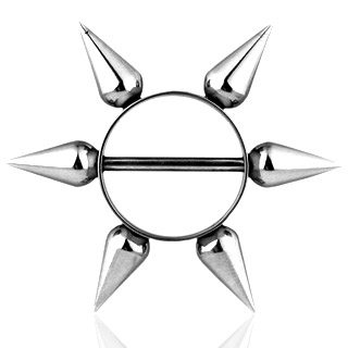 Piercing do bradavky s ostňami