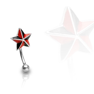 Šperky4U Piercing do obočí - hvězda - OB01080