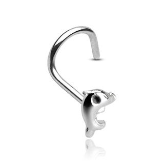 Šperky4U Stříbrný piercing do nosu - delfínek - N01073