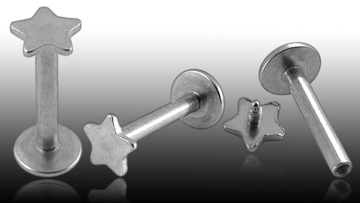 Piercing do brady - labreta hviezda