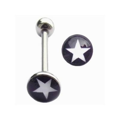 Šperky4U Piercing do jazyka - hvězda - PJ01128