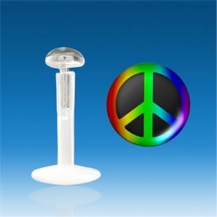 Piercing do brady - labreta  "peace"