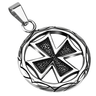 Šperky4U Ocelový přívěšek - maltézský kříž - OPP1091