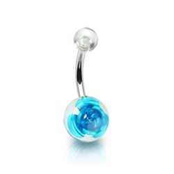 Šperky4U Piercing do pupíku - banánek s růží - BA01045-Q