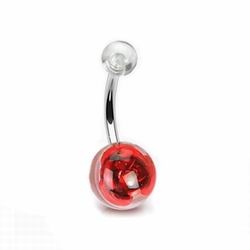 Šperky4U Piercing do pupíku - banánek s růží - BA01045-R