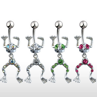 Piercing do pupku - žabka