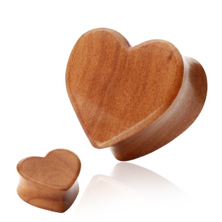 Cherry Wood plug - srdce