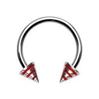 Piercing - podkova - červenými prúžkami