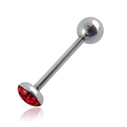 Šperky4U Piercing do jazyka s krystaly - PJ01013-R