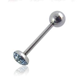 Šperky4U Piercing do jazyka s krystaly - PJ01013-LB