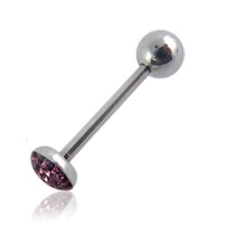 Šperky4U Piercing do jazyka s krystaly - PJ01013-A