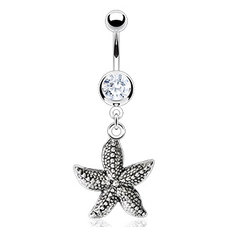 Šperky4U Piercing do pupíku - mořská hvězdice - WP01284