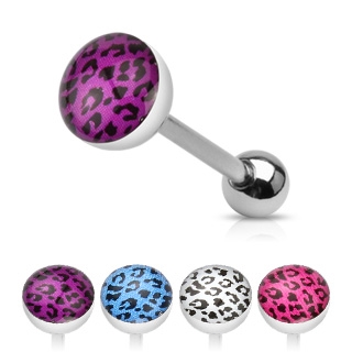 Šperky4U Piercing do jazyka leopardí vzor - PJ01203-B