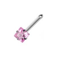 Piercing do nosa - štvorcový kamienok 3 x 3 mm