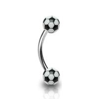 Šperky4U Piercing do obočí - fotbalový míč - OB01083-W