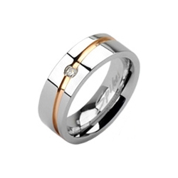 Dámsky snubný oceľový prsteň, šírka 6 mm, veľ. 49