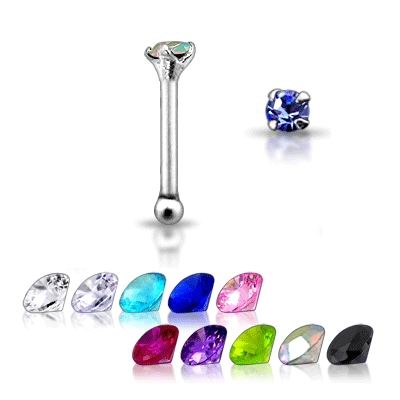 Šperky4U Stříbrný piercing do nosu - kamínek - N01003-Q