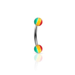 Šperky4U Piercing do obočí - RASTA - OB01131-1210