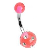 Šperky4U Piercing do pupíku - banánek zdobený zirkony - BA01041-CP