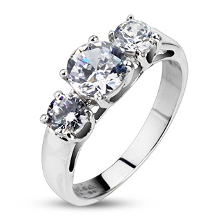 Šperky4U Zásnubní prsten chirurgická ocel - velikost 55 - OPR1490-55