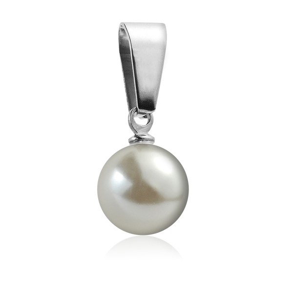 Oceľový prívesok perlička biela 10 mm