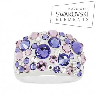 Prsten s krystaly Crystals from Swarovski®, Tanzanite
