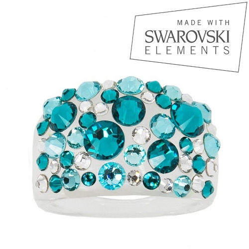 Prsteň s kryštálmi SWAROVSKI® Blue Zirkón