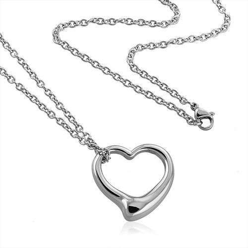 Šperky4U Ocelový řetízek s přívěškem srdce - OPE1113