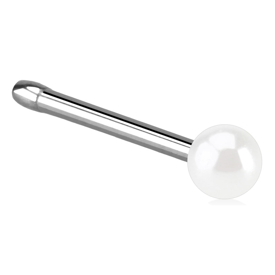 Šperky4U Piercing do nosu do nosu perlička - N01048WH