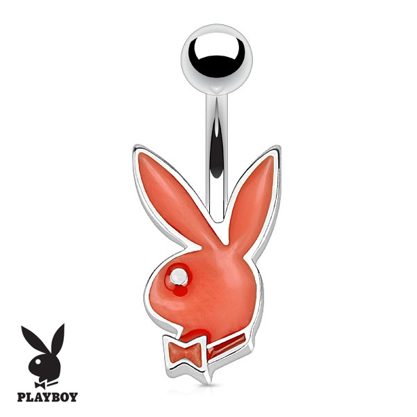 Šperky4U Piercing do pupíku zajíček Playboy - WP01257R