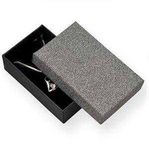 Šperky4U Dárková krabička stříbřitě šedá/černá - KR0061-GR