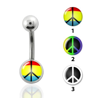 Šperky4U Piercing do pupíku - peace - BS01046-03