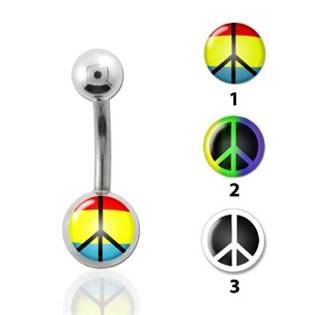 Piercing do pupíku - peace