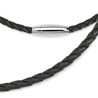 Šperky4U Kožená splétaná šňůrka černá, délka 50 cm - LR1125
