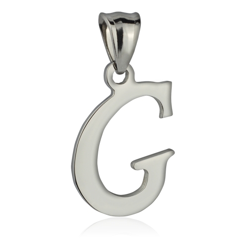 Šperky4U Ocelový přívěšek - písmeno - iniciála G - OPP1366