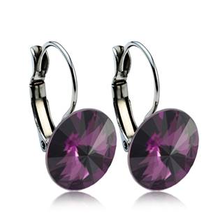 Levně Ocelové náušnice - Amethyst - NBSS007
