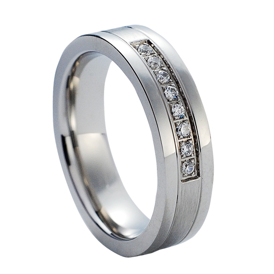 NUBIS® NSS1006 Dámský snubní prsten se zirkony - velikost 52 - NSS1006-Zr-52