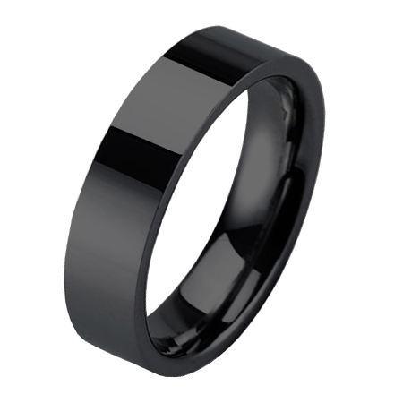 NUBIS® Wolframový prsten černý, šíře 6 mm - velikost 54 - NWF1039-54