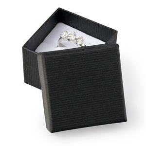 Malá darčeková krabička na prsteň - čierna