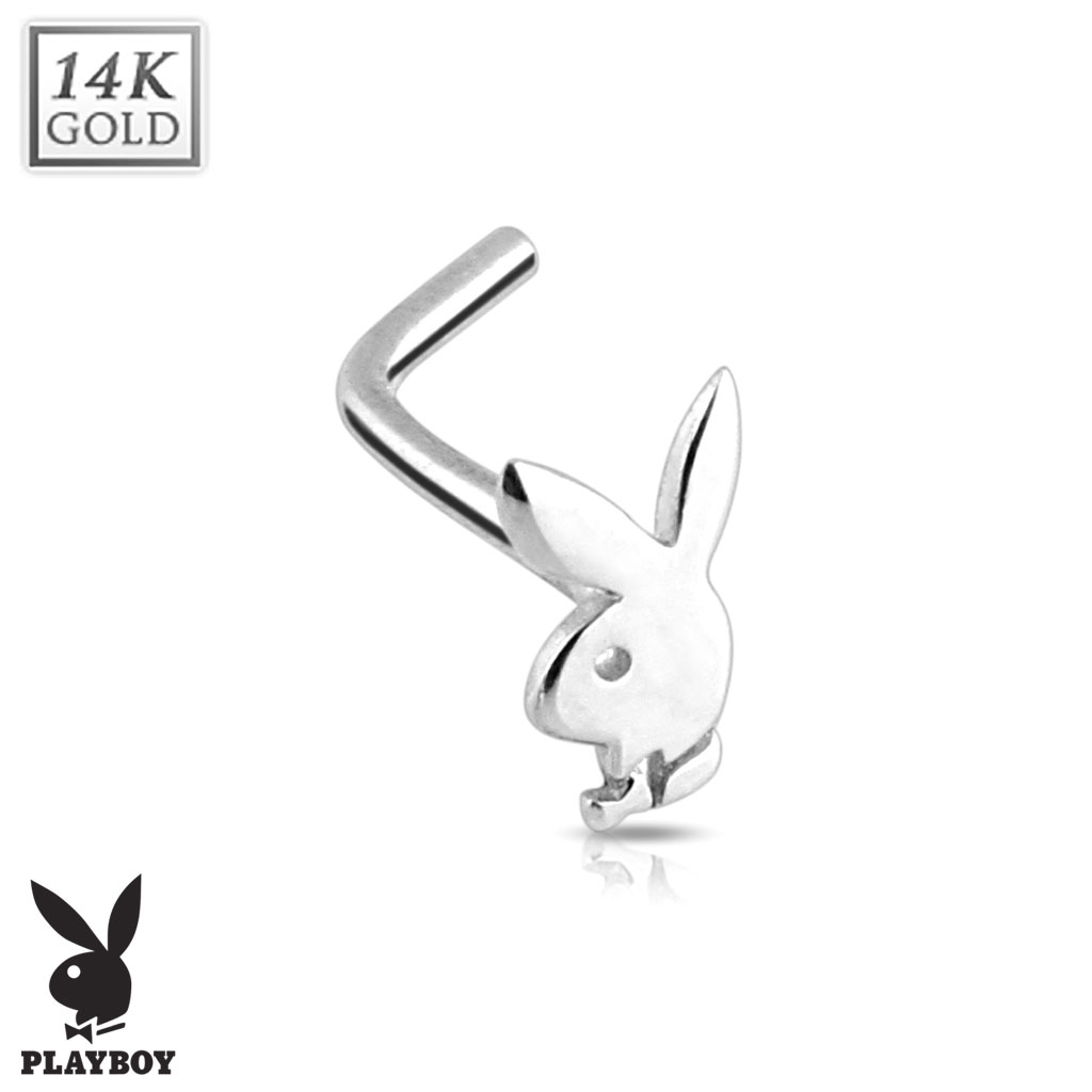 Zlatý piercing do nosa - Playboy, Au 585/1000