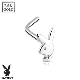 Zlatý piercing do nosu - Playboy, Au 585/1000