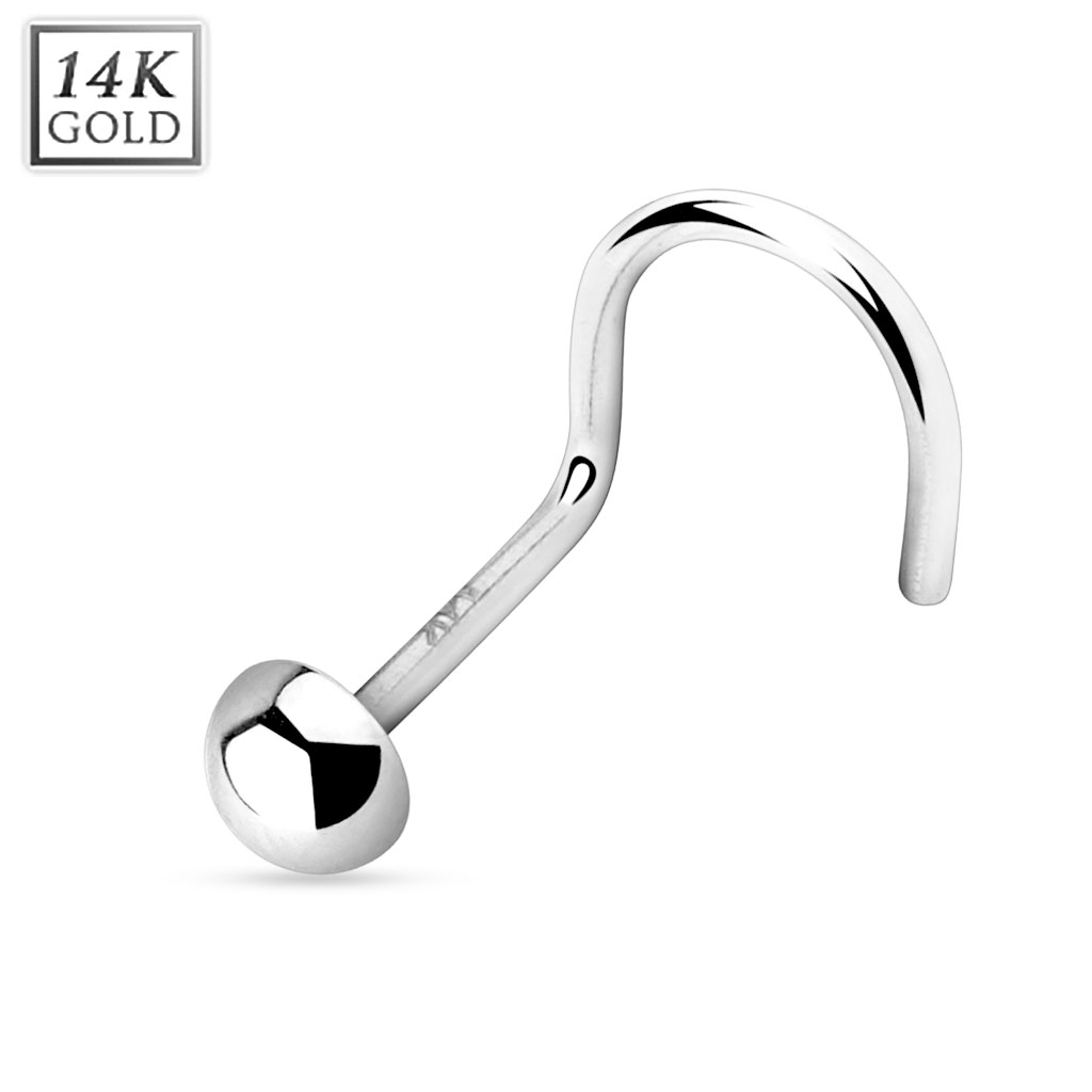 Šperky4U Zlatý piercing do nosu půlkulička, Au 585/1000 - ZL01070-WG