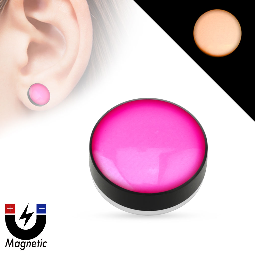 Piercing - magnetický plug do ucha, ružový