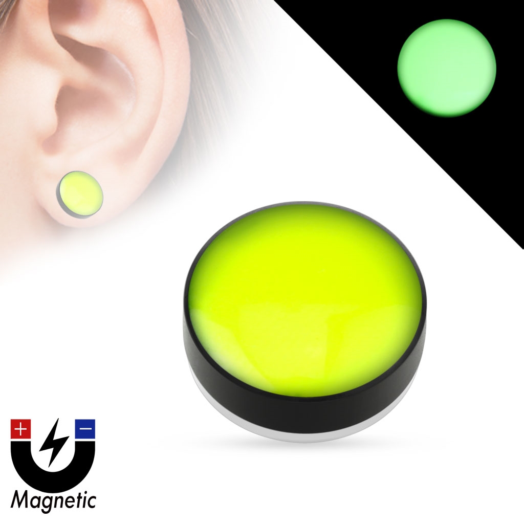 Piercing - magnetický plug do ucha, žltý