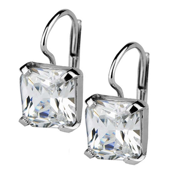 Šperky4U Stříbrné náušnice se čtvercovými zirkony - ZB29196