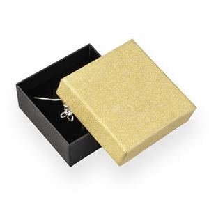 Šperky4U Dárková krabička, zlatá/černá - KR0152-GD