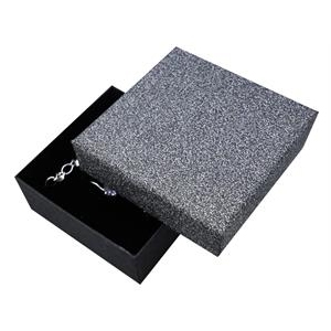 Šperky4U Dárková krabička stříbřitě šedá/černá - KR0152-GR
